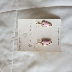 Kendra Scott Pink and Gold Geometric Earrings